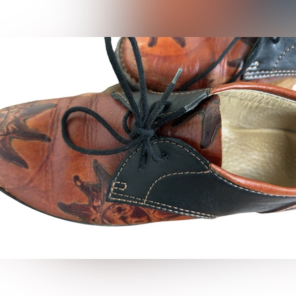Vintage Biltrite Brown Leather Shoes Sun Print Size 8.5 - Picture 4 of 9